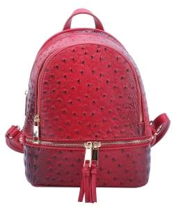 Ostrich Croc Backpack OS1082 RED